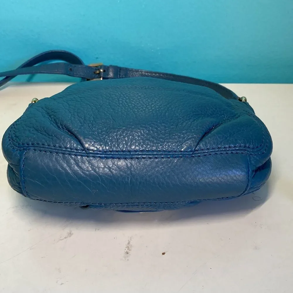 Michael Kors Blue Leather Small Crossbody Bag 6' X 8